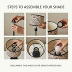 Fabric Lamp Shade – Black & White Chevron Print Cotton