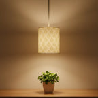 Fabric Lamp Shade – Leaf Block Print Cotton