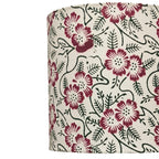 Fabric Lamp Shade – Floral Block Print Cotton Lampshade (Maroon & Green)