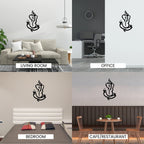 Artrooms Shree Ganesha Metal Wall Art - Wall Decoration | Wall Hanging (14x24 inch) | Black Matte Finish