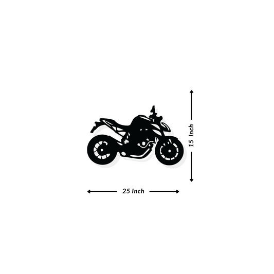 Artrooms Bike Metal Wall Art - Wall Decoration | Wall Hanging (25x15 inch) | Black Matte Finish
