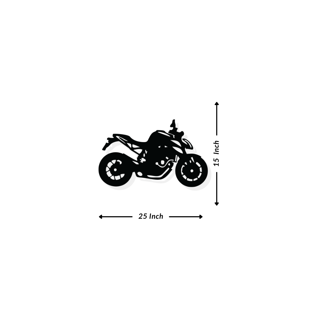 Artrooms Bike Metal Wall Art - Wall Decoration | Wall Hanging (25x15 inch) | Black Matte Finish