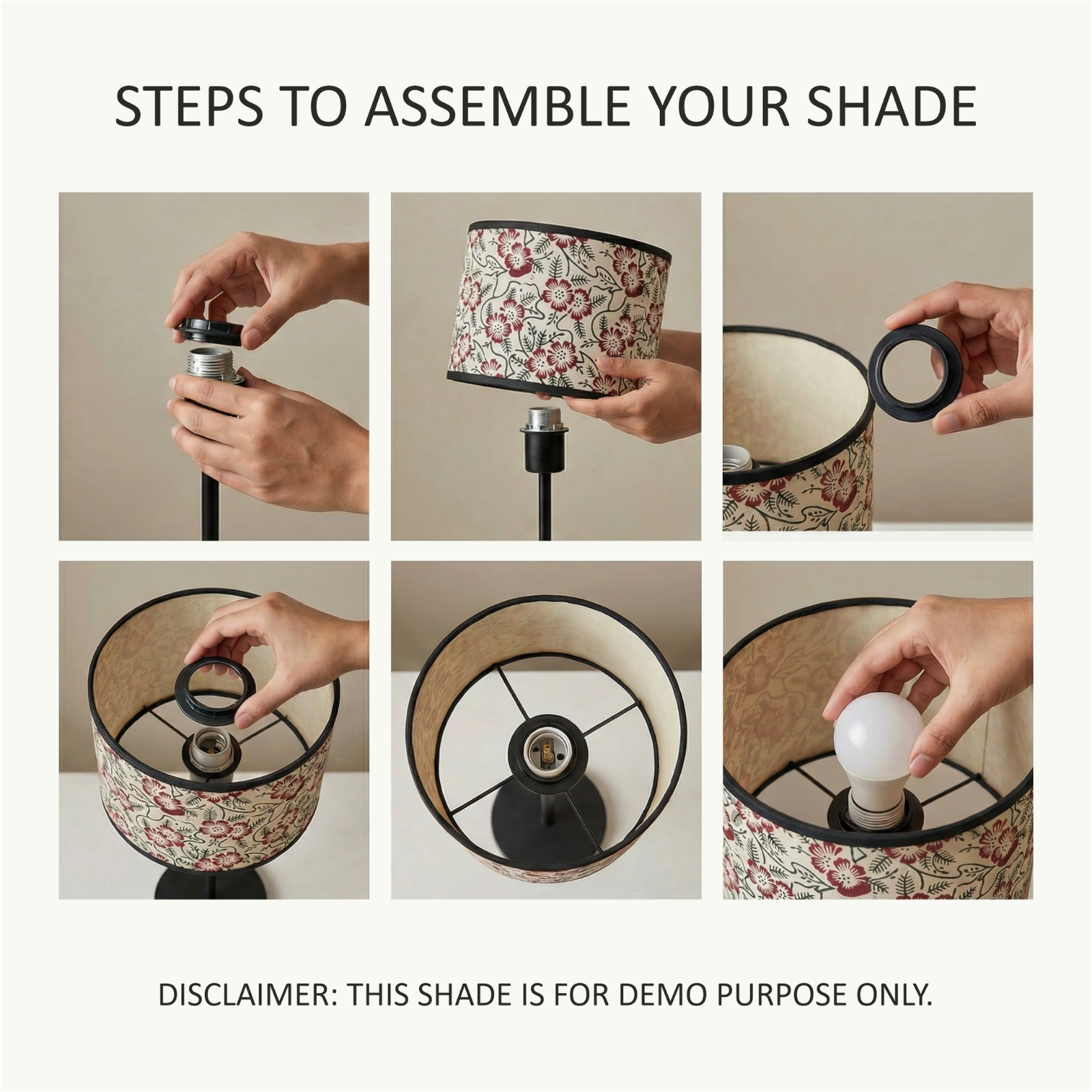 Fabric Lamp Shade – Purple Paisley Block Print Cotton