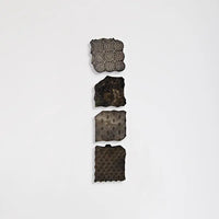 Antique Indian Wooden Printing Blocks Set – Hand-Carved 4 Piece Décor