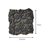 Vintage Hand-Carved Wooden Printing Block – Dense Floral Scrollwork
