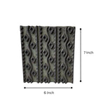 Vintage Hand-Carved Wooden Printing Block – Diamond Vine Column