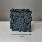 Vintage Hand-Carved Wooden Printing Block – Swirling Paisley Grid