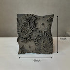 Vintage Hand-Carved Wood Printing Block – Herringbone Leaf