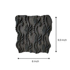 Vintage Hand-Carved Wooden Printing Block – Flame Leaf Vine