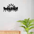 Artrooms Seven Horses Metal Wall Art – 24x15 inch | Vastu Wall Hanging for Success & Positive Energy