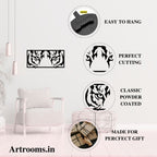 Artrooms Tiger Eyes Metal Wall Art – 24x12 inch | Wild Animal Face Wall Decor for Living Room, Bedroom, Office | Black Matte Finish