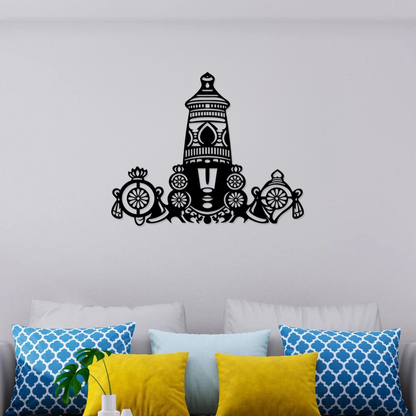 Artrooms Tirupati Balaji Metal Wall Art 24x19 inch | Lord Venkateswara Hanging for Temple Decor