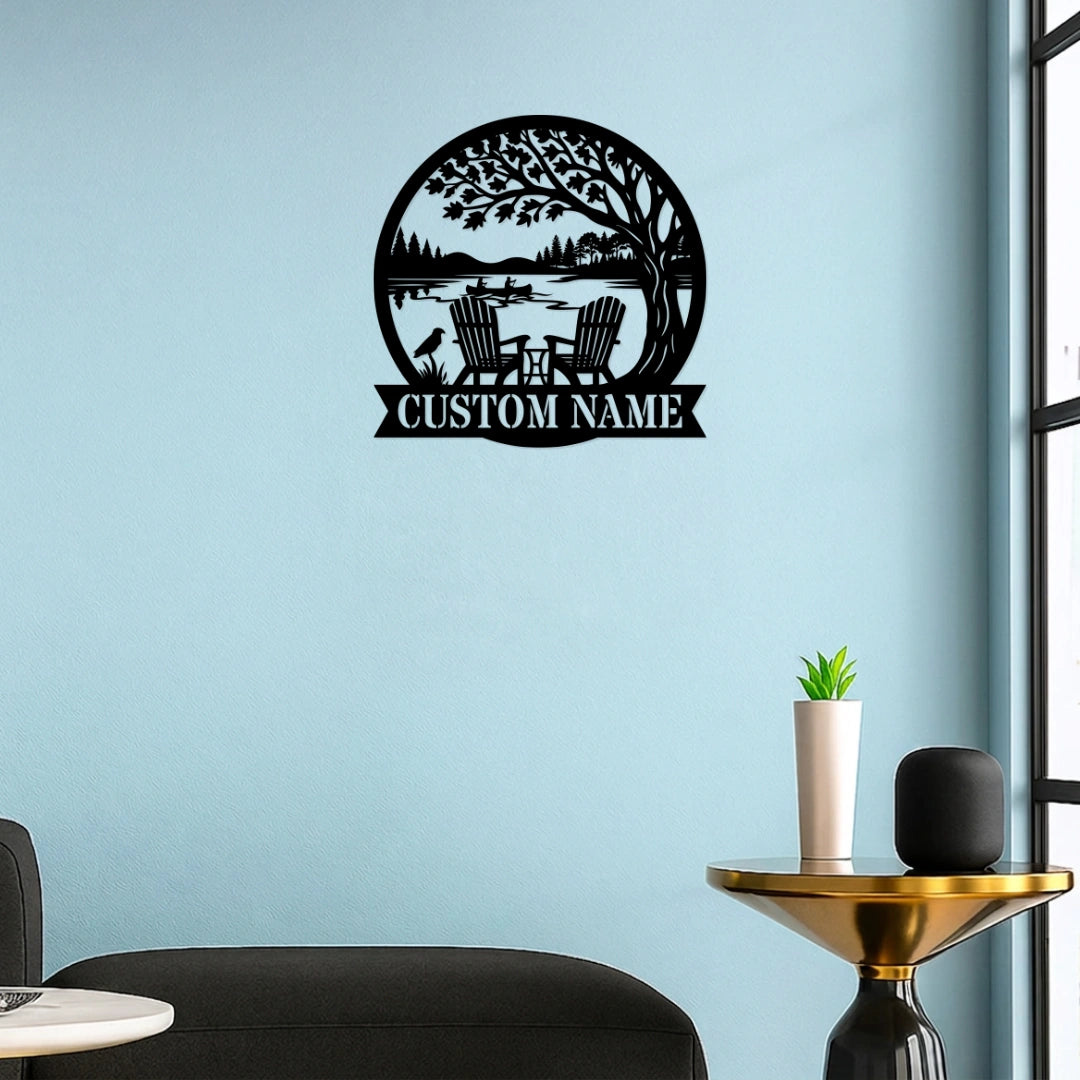 Personalized Nature Lake Metal Wall Art