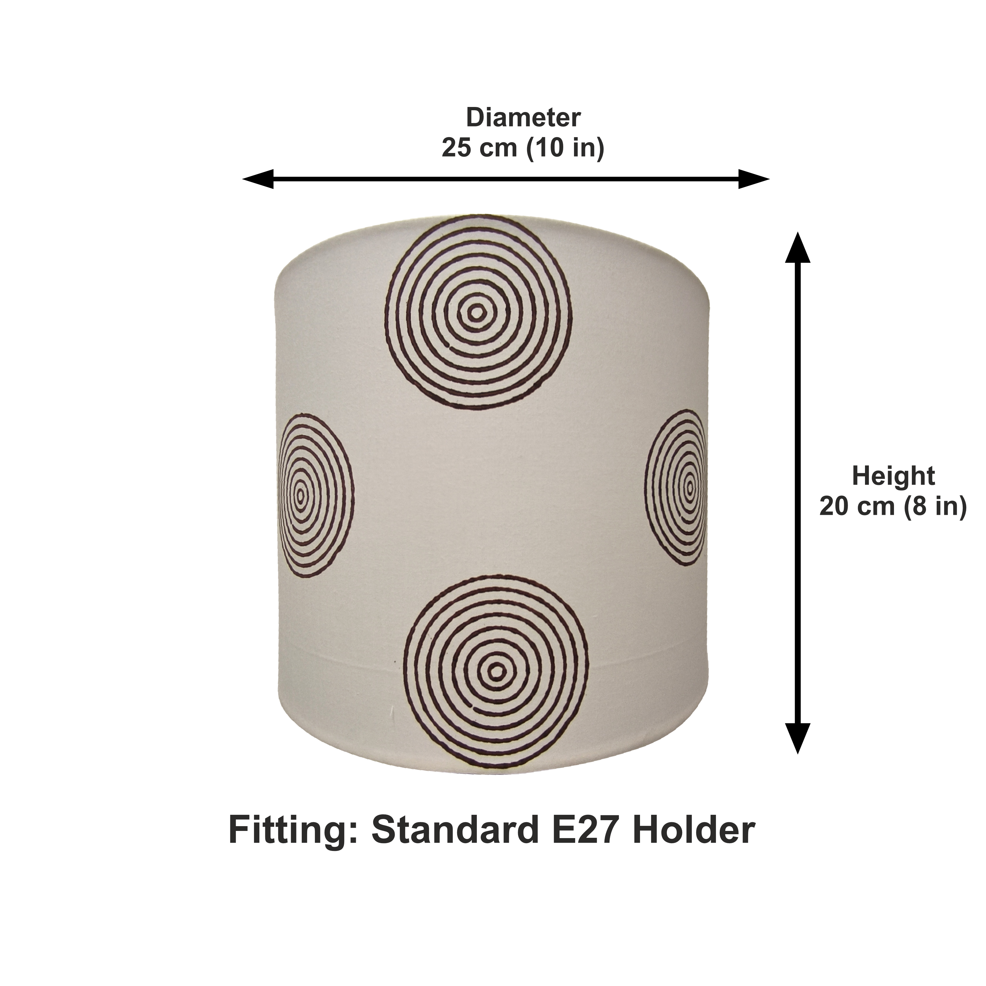 Fabric Lamp Shade – Concentric Circle Block Print Cotton