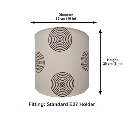 Fabric Lamp Shade – Concentric Circle Block Print Cotton