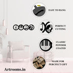 Artrooms Music Theme Metal Wall Art – 24x6 inch | Musical Notes & Instruments Wall Decor for Living Room, Studio, or Cafe