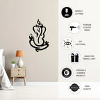Artrooms Shree Ganesha Metal Wall Art - Wall Decoration | Wall Hanging (14x24 inch) | Black Matte Finish