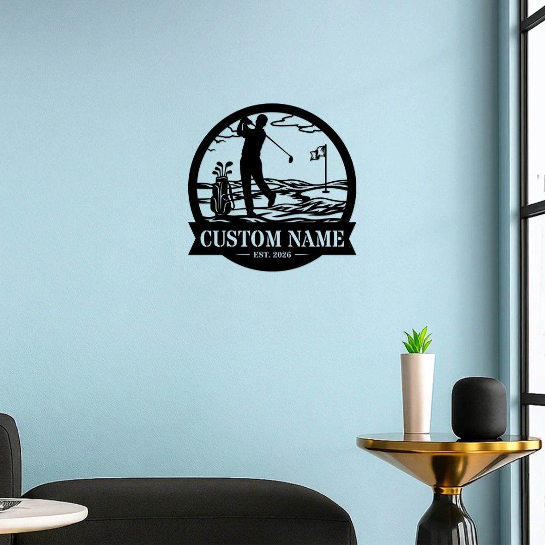 Personalized Sports Golf Metal Wall Art