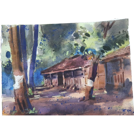 Water Color Handmade Painting 11 X 18 Inch - (Figure88)