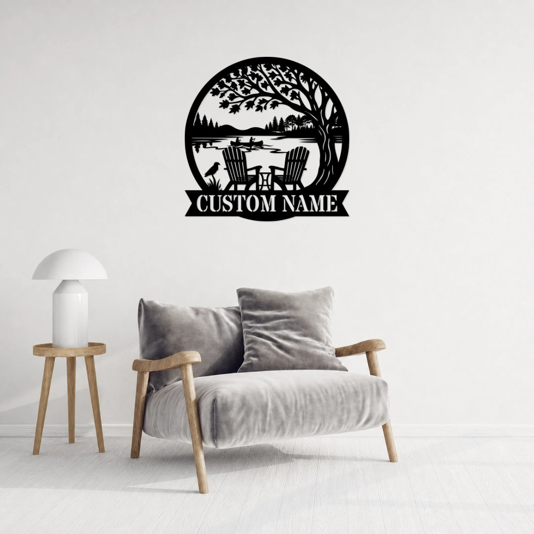 Personalized Nature Lake Metal Wall Art