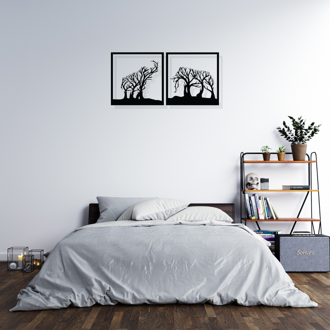 Artrooms Elephant Metal Wall Art - Wall Decoration | Wall Hanging (30x15 inch) | Black Matte Finish