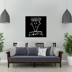 Artrooms Fido Dido Metal Wall Art - Wall Decoration | Wall Hanging (24x24 inch) | Black Matte Finish