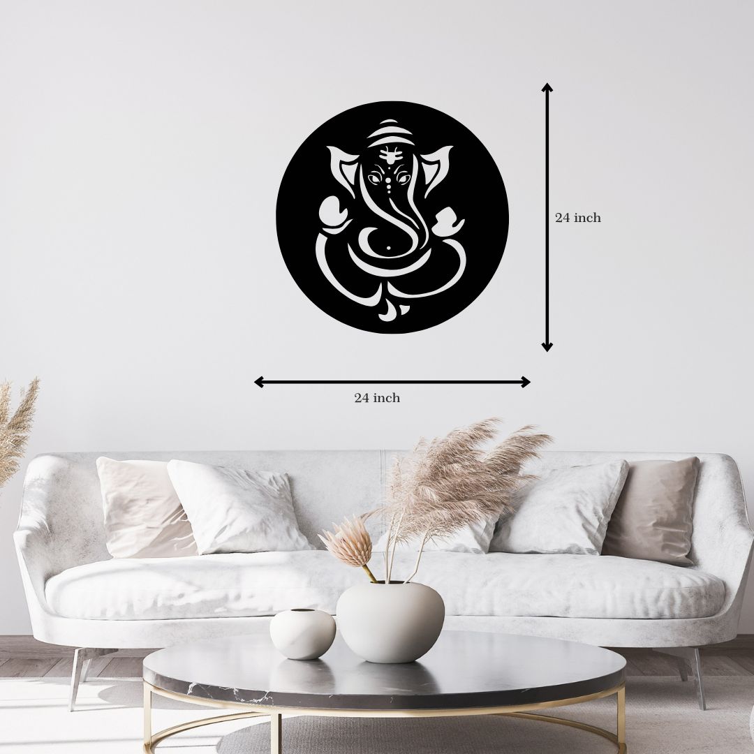 Lord Ganesha Metal Wall Art With Light 24 inch – Spiritual Home Décor