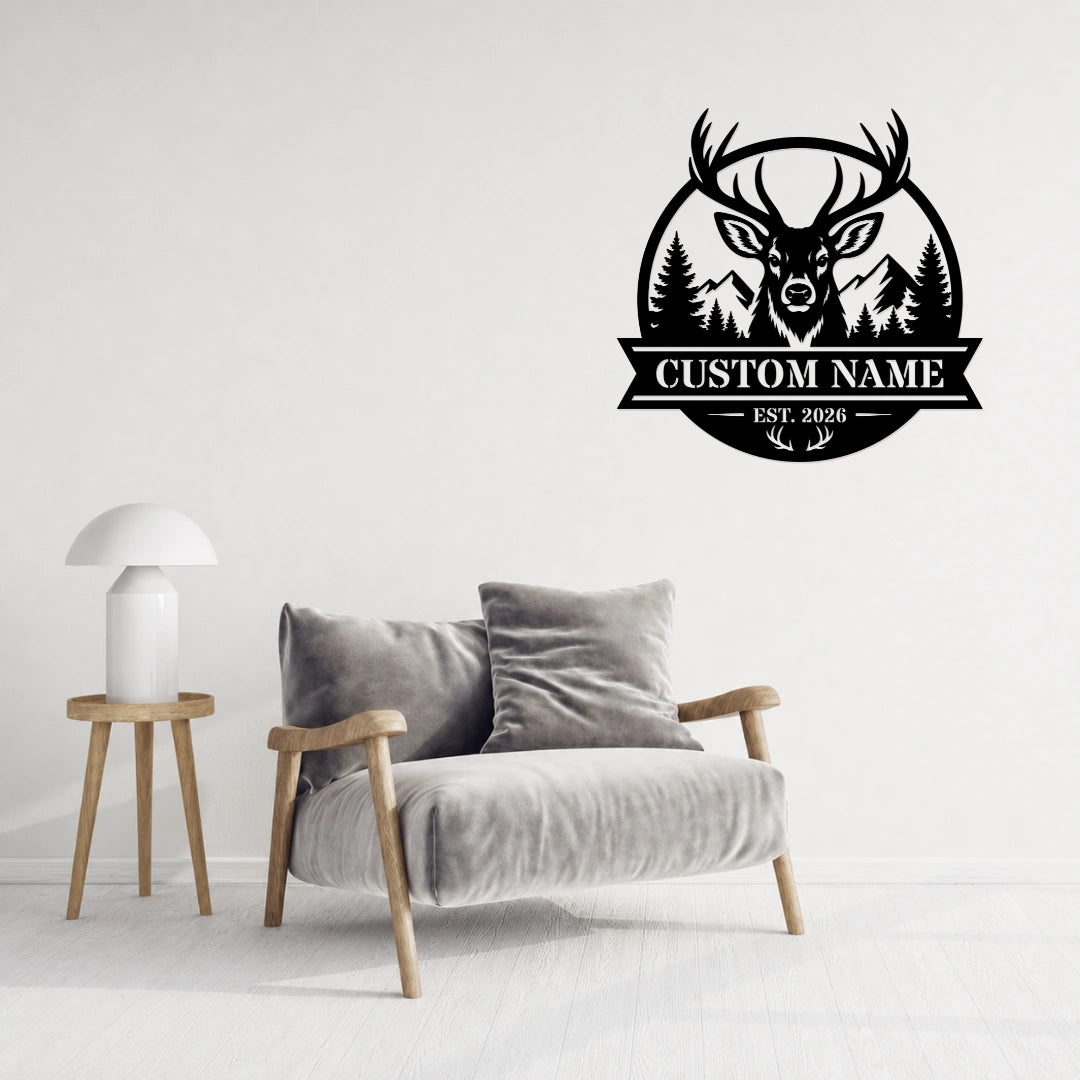 Personalized Nature Deer Metal Wall Art
