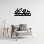 Custom Bird Family Name Sign Metal Wall Art