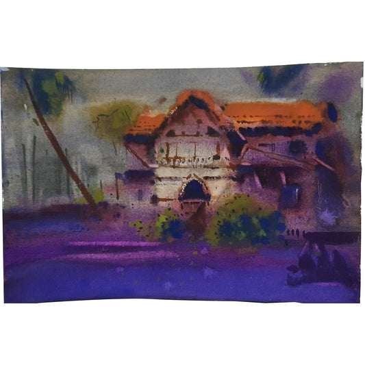 Water Color Handmade Painting 11 X 18 Inch - (Figure90)