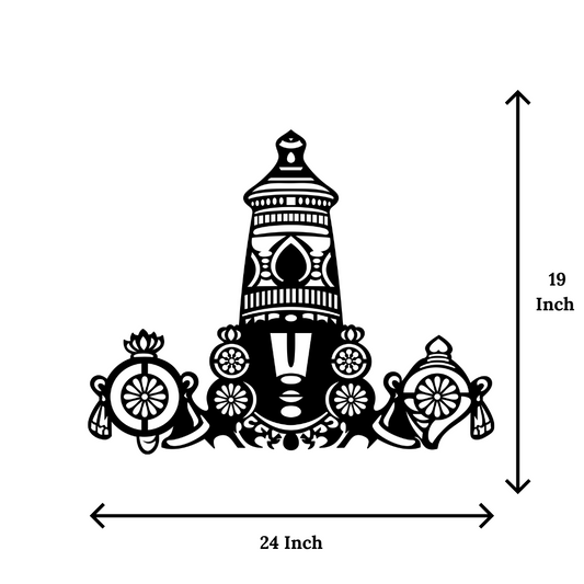 Artrooms Tirupati Balaji Metal Wall Art 24x19 inch | Lord Venkateswara Hanging for Temple Decor