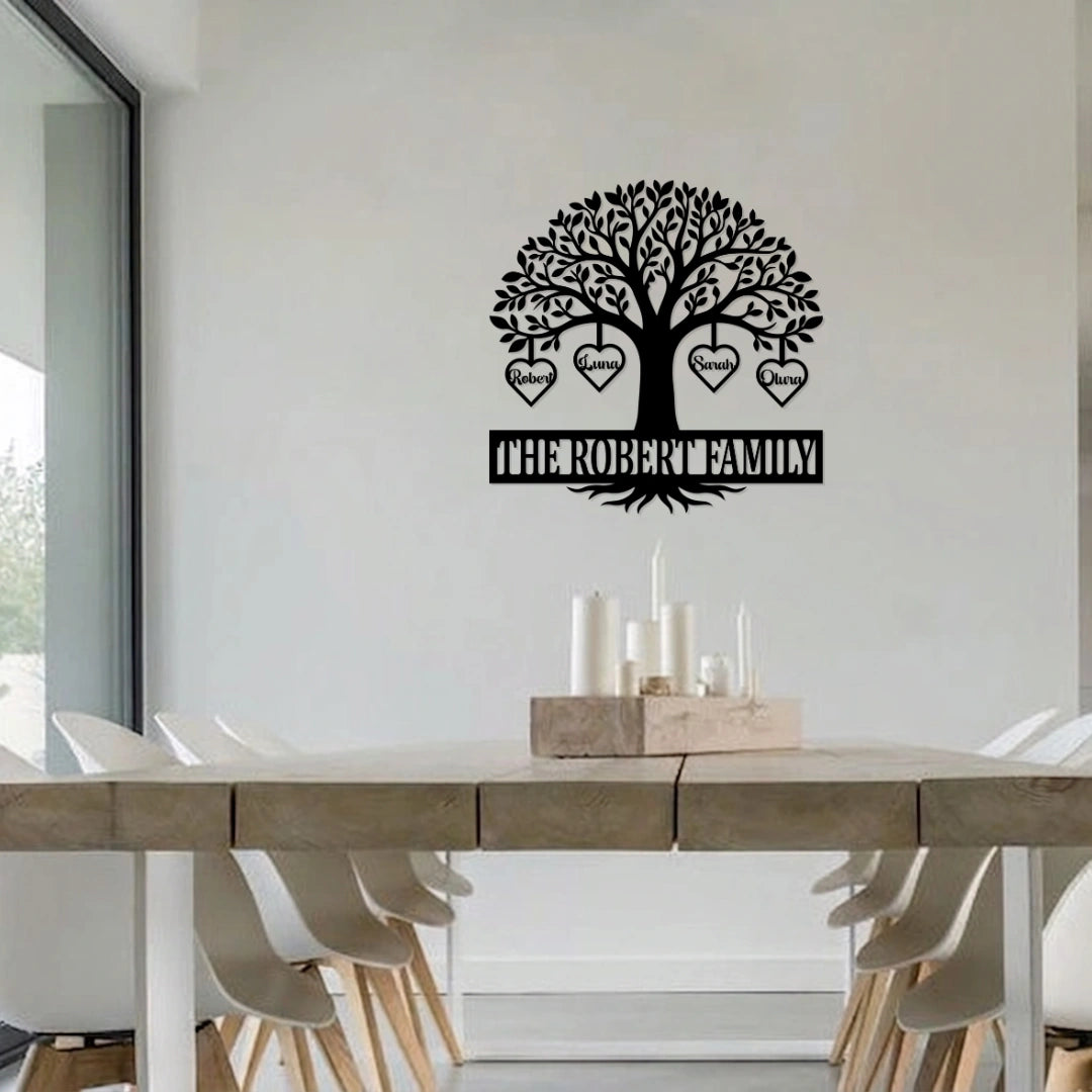 Personalized Heart Family Metal Wall Art