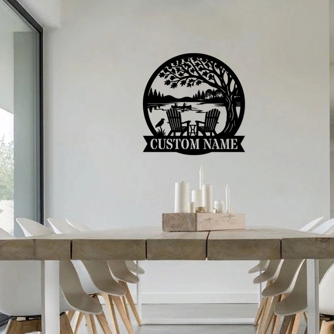 Personalized Nature Lake Metal Wall Art