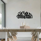 Custom Bird Family Name Sign Metal Wall Art