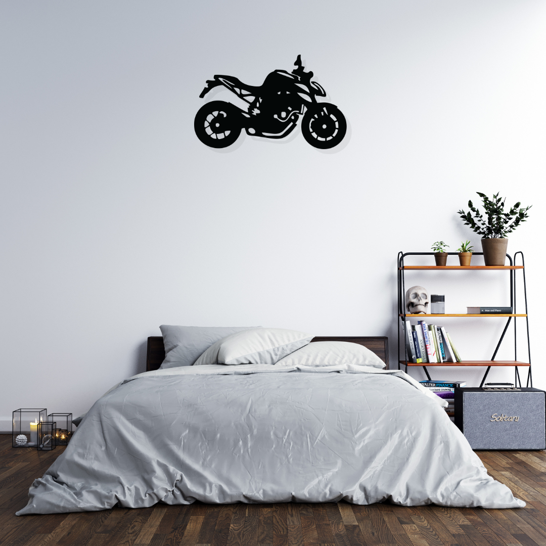 Artrooms Bike Metal Wall Art - Wall Decoration | Wall Hanging (25x15 inch) | Black Matte Finish