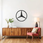 Artrooms Mercedes Logo Metal Wall Art - Wall Decoration | Wall Hanging ( 24x24 inch) | Black Matte Finish