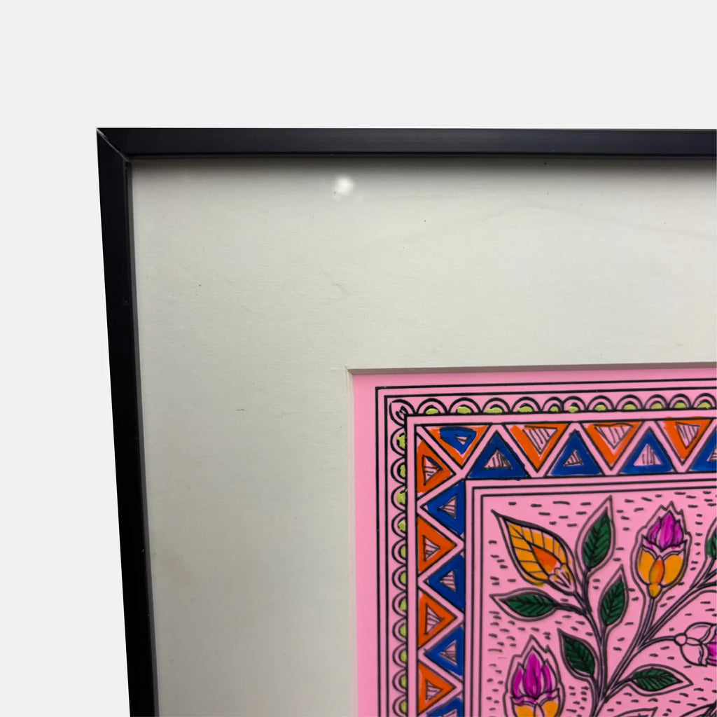 Madhubani Twin Fish Lotus Painting