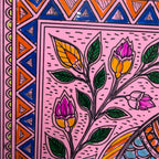 Madhubani Twin Fish Lotus Painting