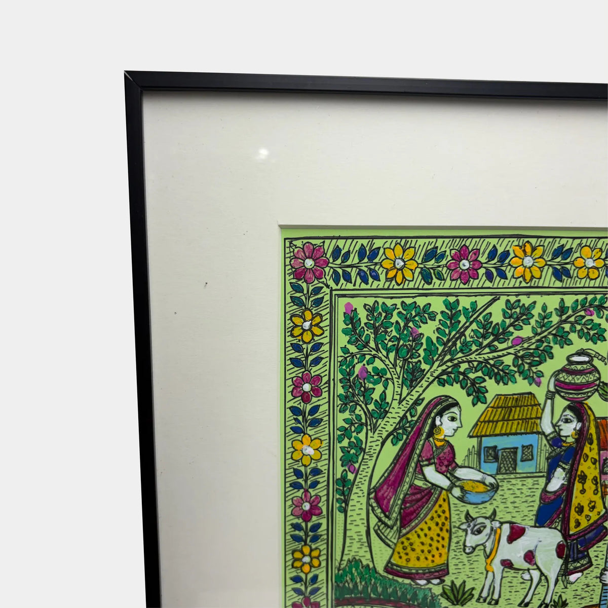Madhubani Village Life Painting