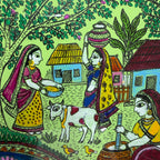 Madhubani Village Life Painting