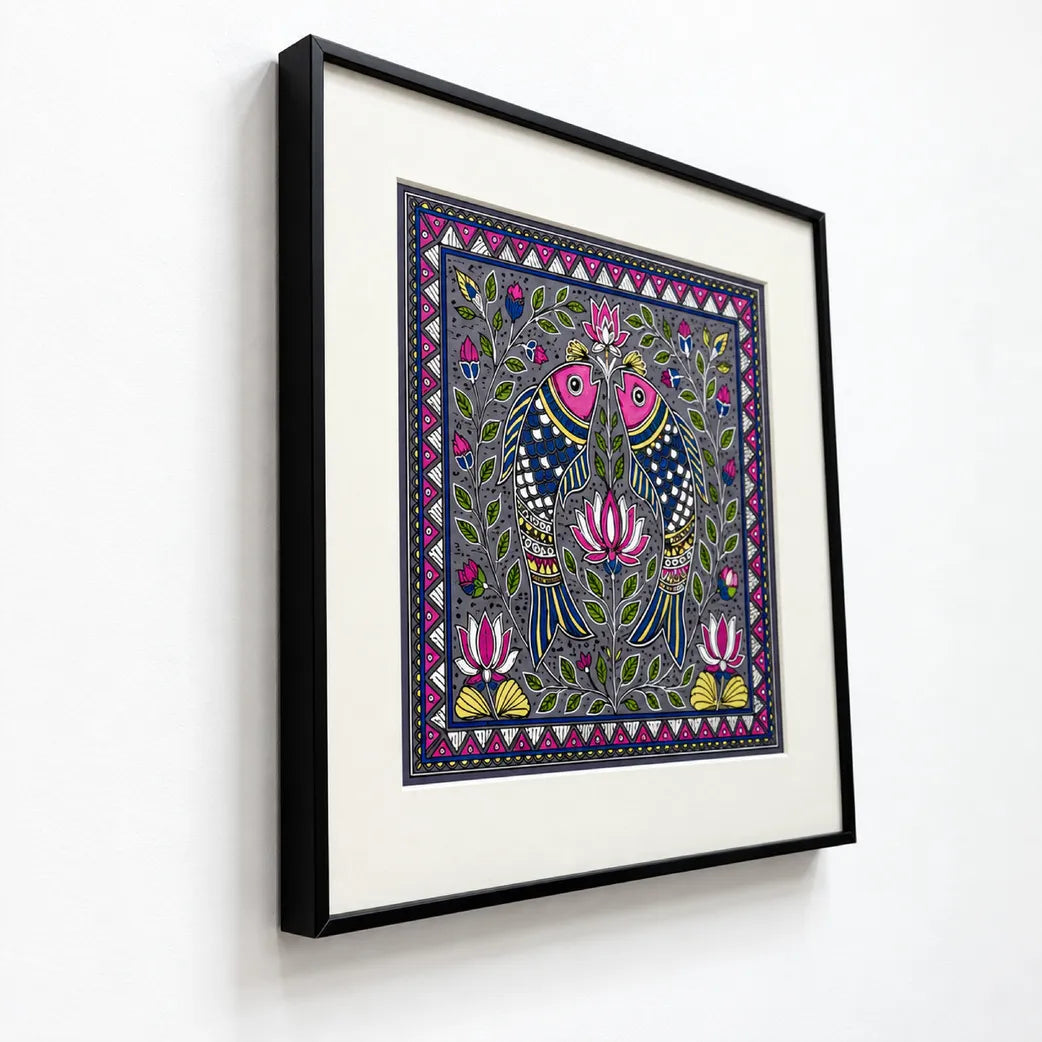 Madhubani Two Women Peacock Painting