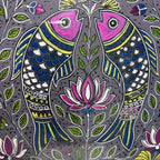 Madhubani Two Women Peacock Painting