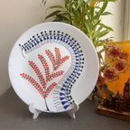 Artrooms A Colourful Warli Dance Ceramic Hand Painted Warli Art - Wall Decor Plates