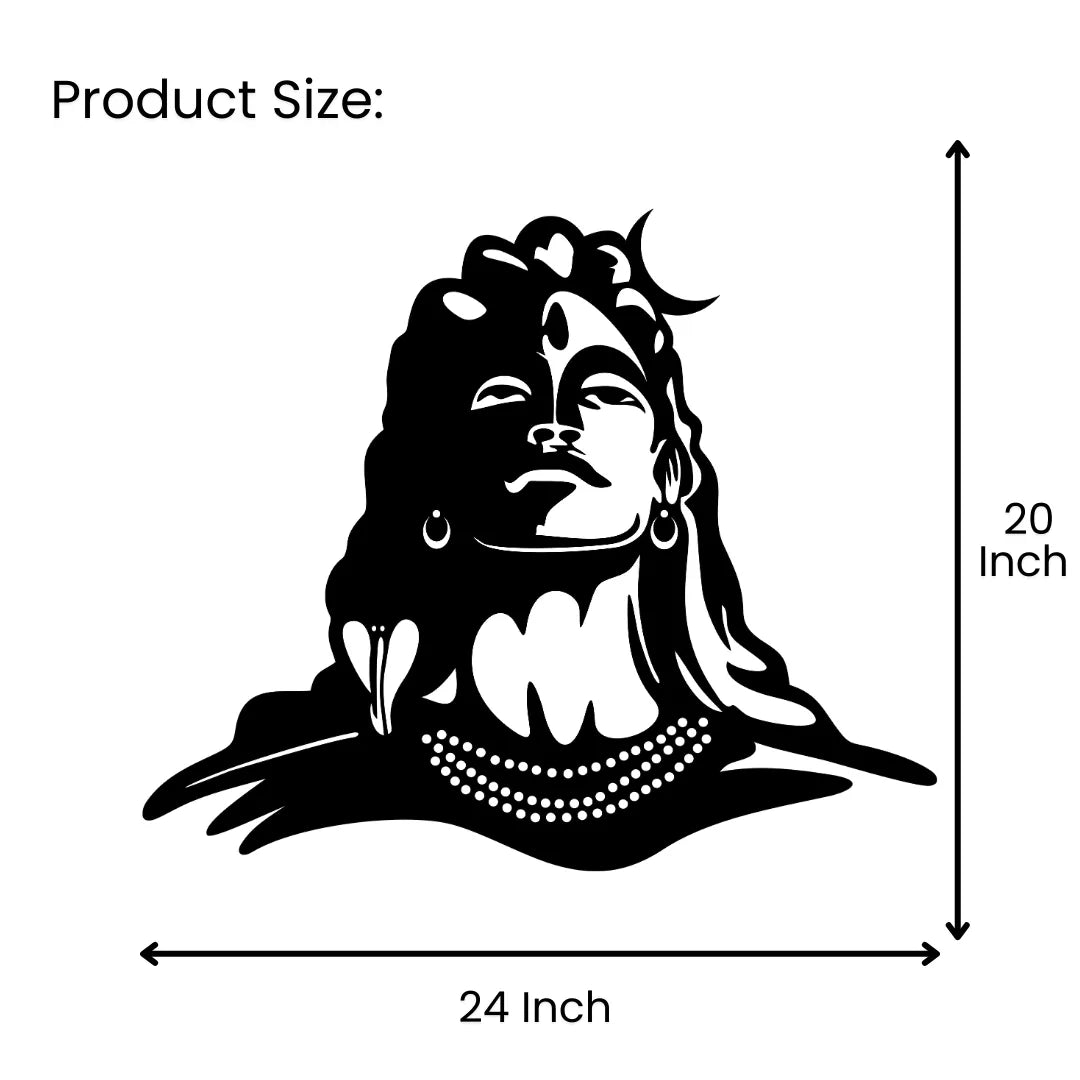 Adiyogi Metal Wall Art 24 inch x 20 inch size guide