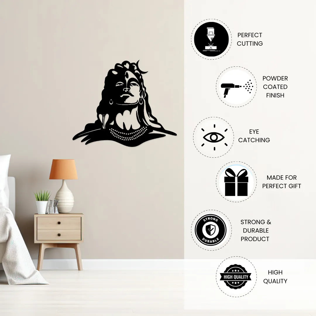 Adiyogi Metal Wall Art powder coated finish details