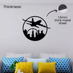 Airplane Skyline Metal Wall Art 1.5mm thick metal sheet