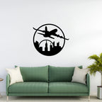 Airplane Skyline Metal Wall Art sofa wall decor