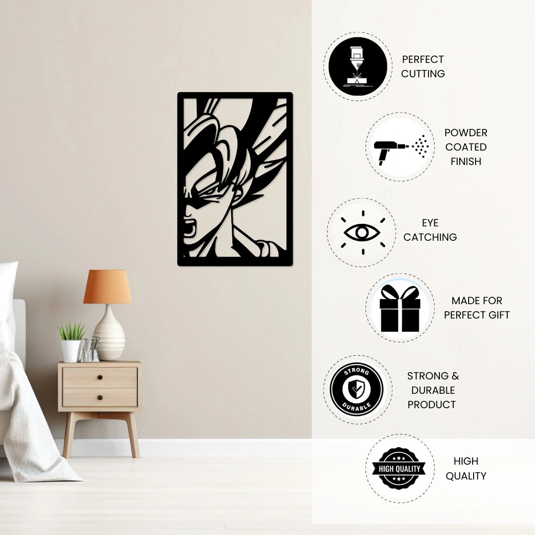 Anime Hero Metal Wall Art powder coated finish features