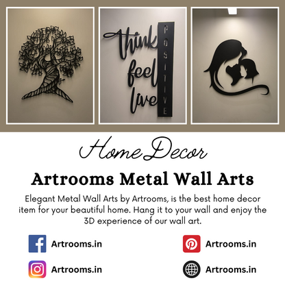 Artrooms Adiyogi Shiva Metal Wall Art - Wall Decoration | Wall Hanging (25x20 inch) | Black Matte Finish