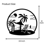 Beach scene metal wall art 24x21 inch size